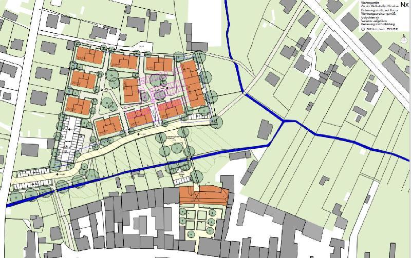 Wohnquartier - An der Walkstraße, Hirschau
Bebauungsstudie auf Basis Wohnungsstruktur gemäß Gutachten iib Variante aufgelöste Bebauung mit Hofbildung  - Foto von BHB Arch.+Inge.