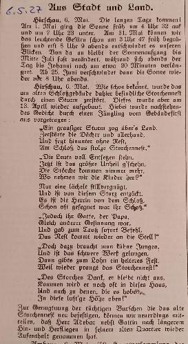 Ob sich Meister Adebar wieder in Hirschau niederlässt?