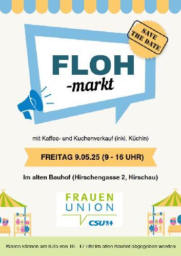 Frühjahrs-Flohmarkt der CSU-Frauen Union am Freitag, 9. Mai 2025 von 9 bis 16 Uhr im ehemaligen Bauhof der Stadt in der Hirschengasse 2. - Foto von Frauen Union Hirschau