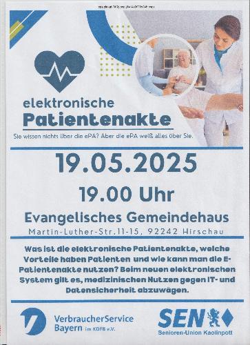Die elektronische Patientenakte – Info-Abend der CSU-Senioren-Union Kaolinpott - Foto von Werner Schulz