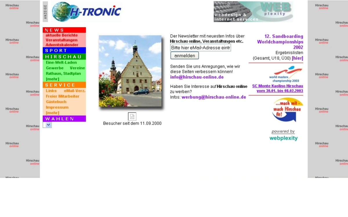 hirschau-online | Überarbeitung der Seiten März 2001