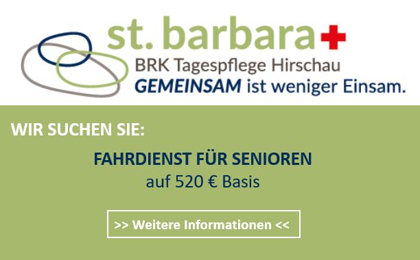 [Stellenanzeige BRK TAGESPFLEGE ST. BARBARA, Hirschau]